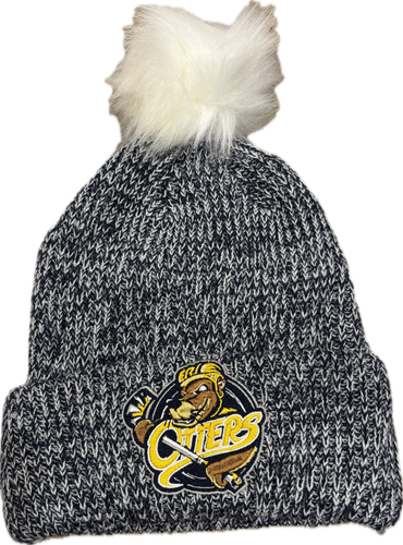 Knit Fold Over Pom-Pom Beanie