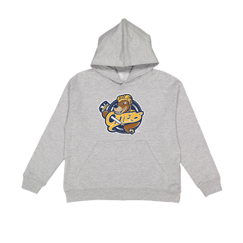 Youth Light Grey Primary Logo Hoodie