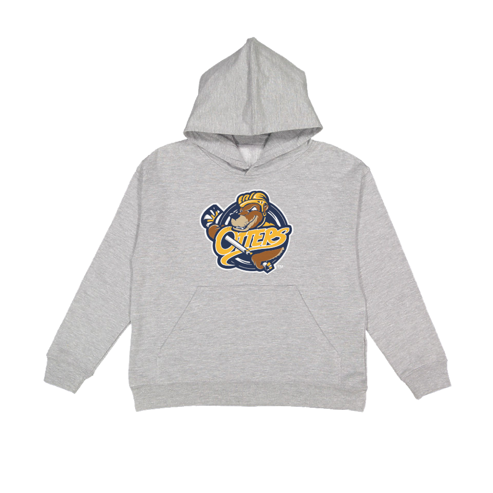 Youth Light Grey Primary Logo Hoodie